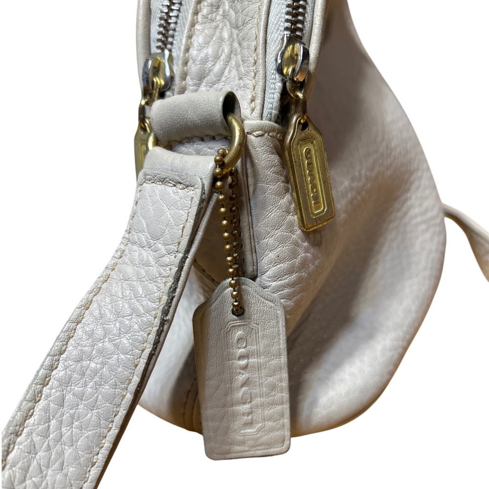 VTG Coach Sonoma Double Zip Purse w Shoulder Strap Sand Beige 10.5" x 8" x‎ 4.5" - Picture 3 of 12